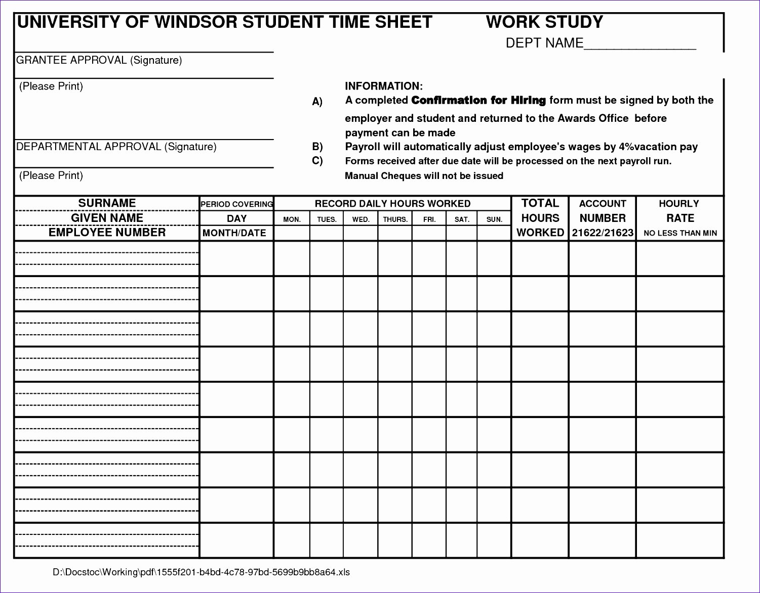 Employee Time Study Template Fresh 10 Time Motion Study Excel Template Exceltemplates