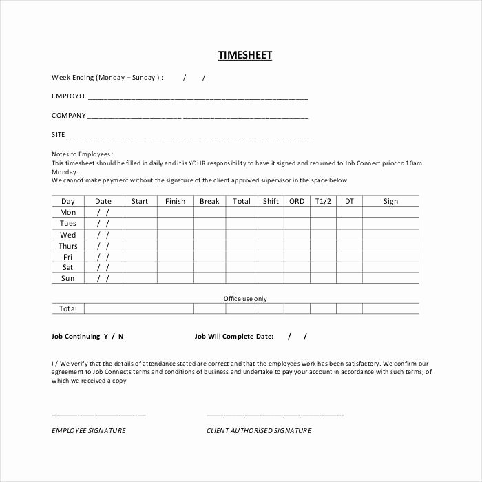 Employee Time Study Template Fresh 60 Sample Timesheet Templates Pdf Doc Excel