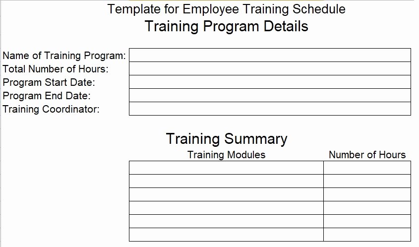 Employee Training Schedule Template Beautiful Download Employee Training Schedule Template for Pany