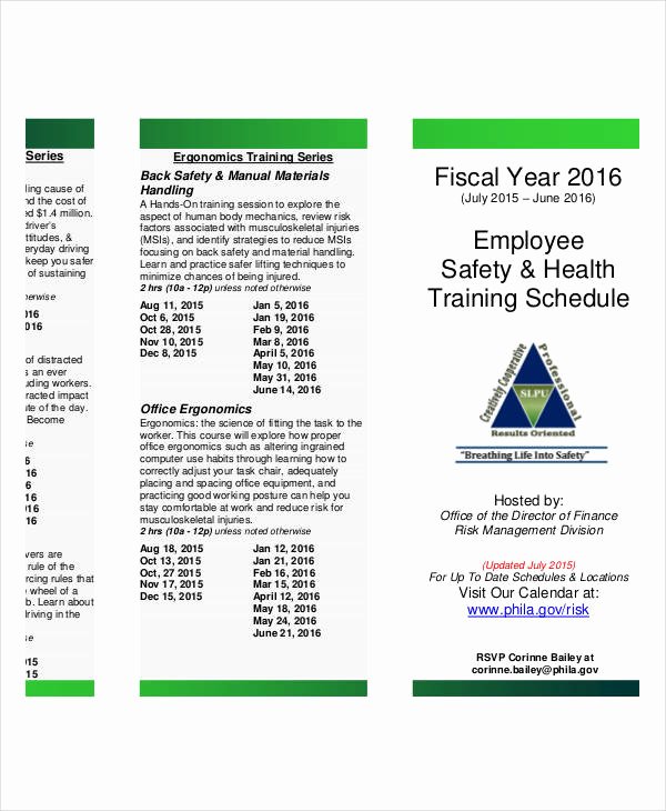 Employee Training Schedule Template New Employee Training Schedule Template 15 Free Word Pdf