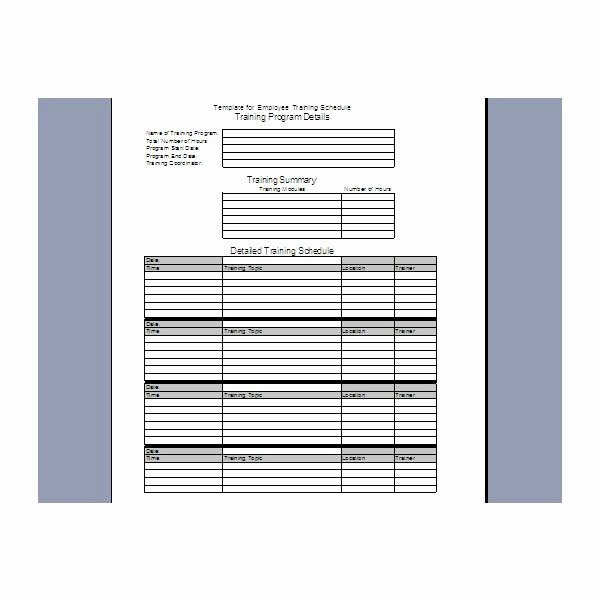 Employee Training Schedule Template Unique Employee Training Schedule Template