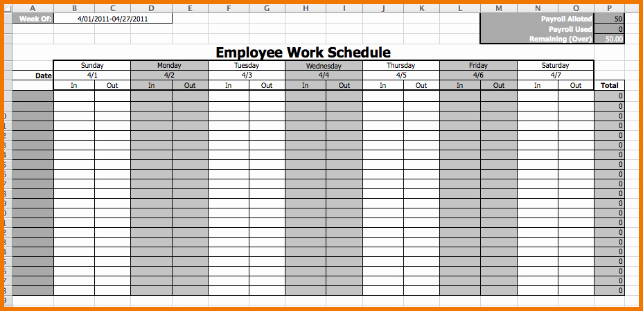 Employee Weekly Schedule Template Free Best Of Weekly Employee Work Schedule Free Template Driverlayer