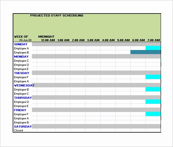 Employee Weekly Schedule Template Free Inspirational Employee Work Schedule Template 16 Free Word Excel