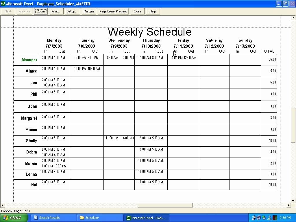 Employee Weekly Schedule Template Free Inspirational Weekly Employee Schedule Template Excel