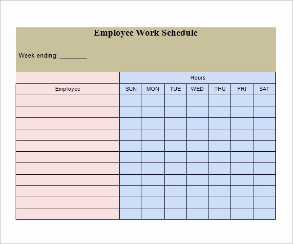 Employee Weekly Schedule Template Free Inspirational Work Schedule Template 15 Download Free Documents In