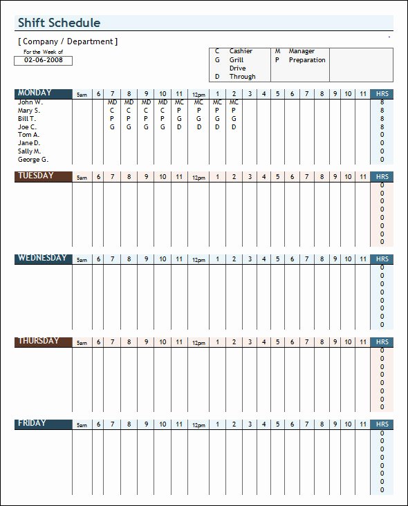 Employee Weekly Schedule Template Free Luxury Sample Weekly Schedule Template 35 Documents In Psd