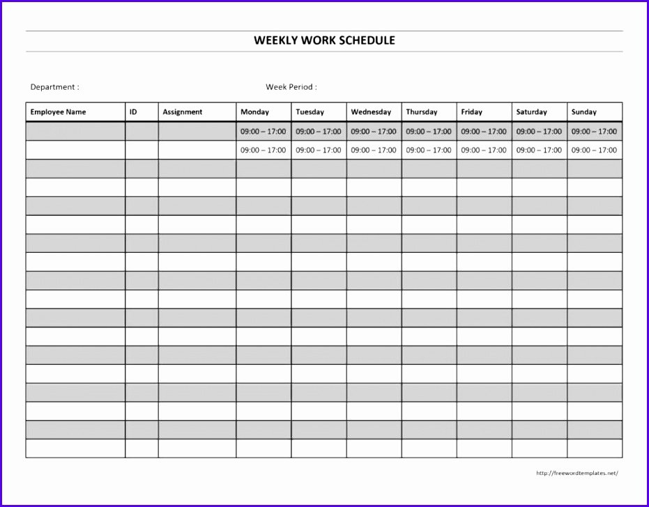 Employee Weekly Schedule Template Free New 14 Free Excel Employee Schedule Template Exceltemplates