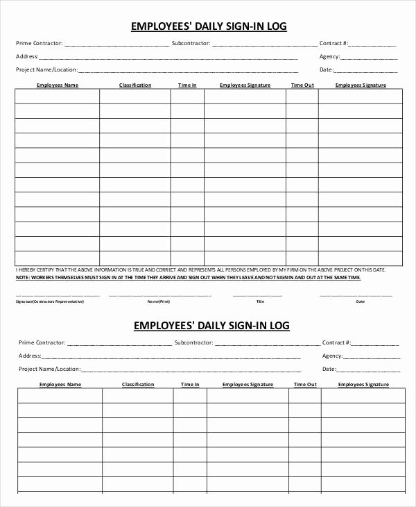 Employees Sign In Sheet Beautiful Employee Sign In Sheets 8 Free Word Pdf Excel