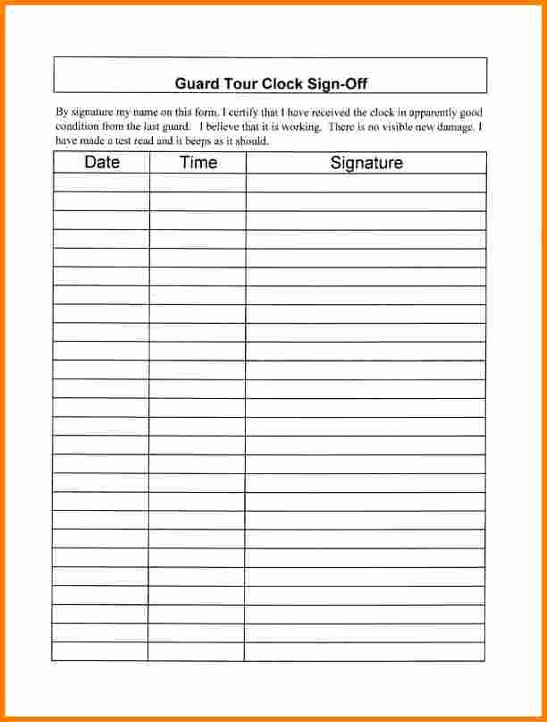 Employees Sign In Sheet Beautiful Sign Off Sheet Template Sign Off Sheet Template Project