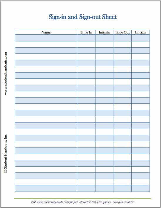 Employees Sign In Sheet Best Of Free Printable Employee Sign In and Sign Out Sheet