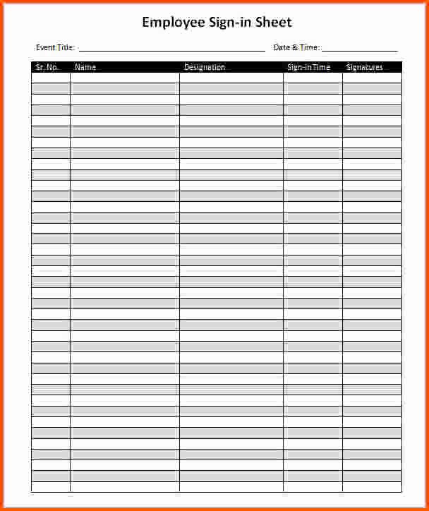 Employees Sign In Sheet New 10 Employee Sign In Sheet