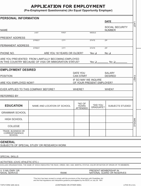 Employment Applications Printable Template Lovely Download Blank Job Application for Free formtemplate