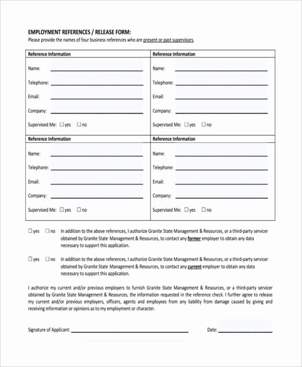 Employment Reference Request form Beautiful Free Employment form Samples 35 Free Documents In Word Pdf