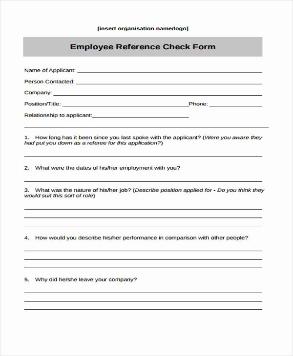 Employment Reference Request form Best Of Employment form Templates