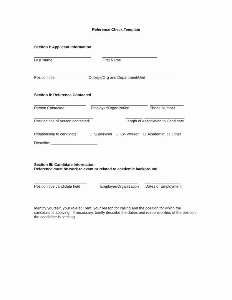 Employment Reference Request form Elegant 12 Reference Checking forms &amp; Templates Pdf Doc