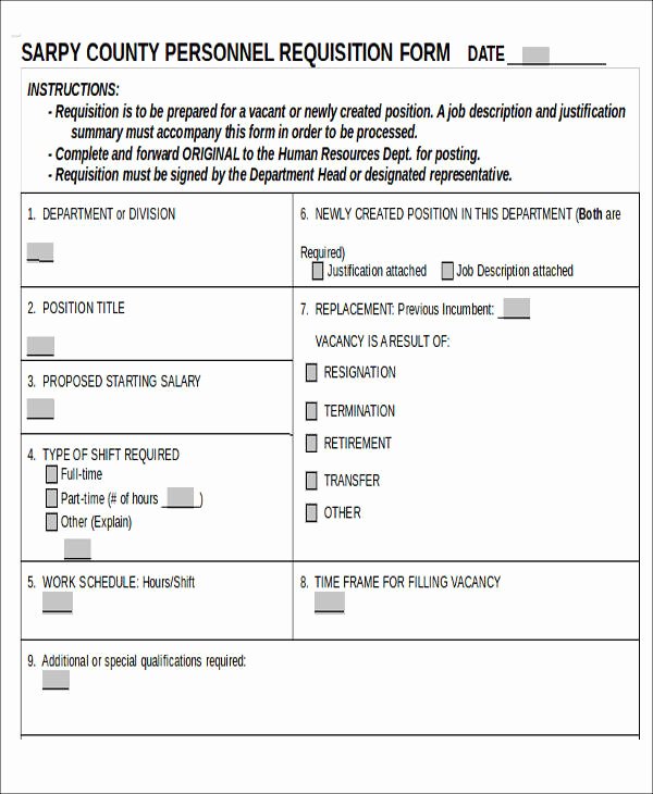 Employment Requisition form Awesome 22 Requisition forms In Doc