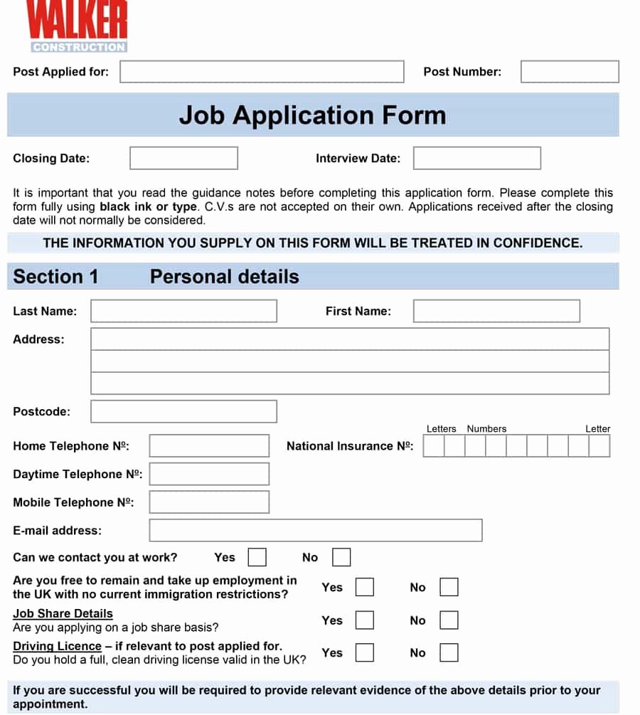 Employment Requisition form Elegant 50 Free Employment Job Application form Templates