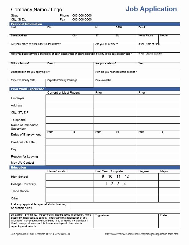 Employment Requisition form Elegant Download the Job Application form From Vertex42