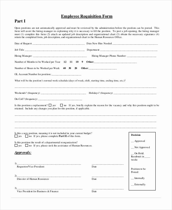 Employment Requisition form Fresh Requisition form Template 8 Free Pdf Documents Download