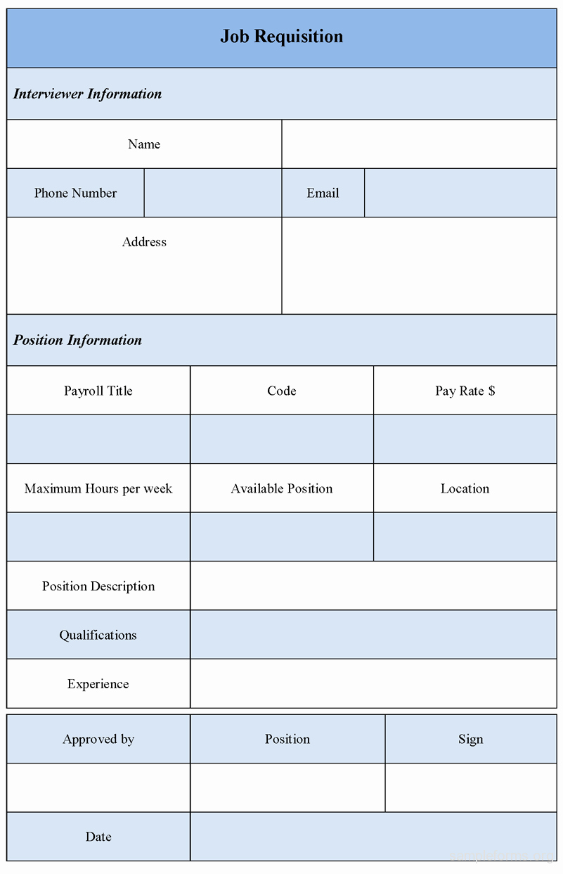 Employment Requisition form Luxury Job Requisition form Sample forms