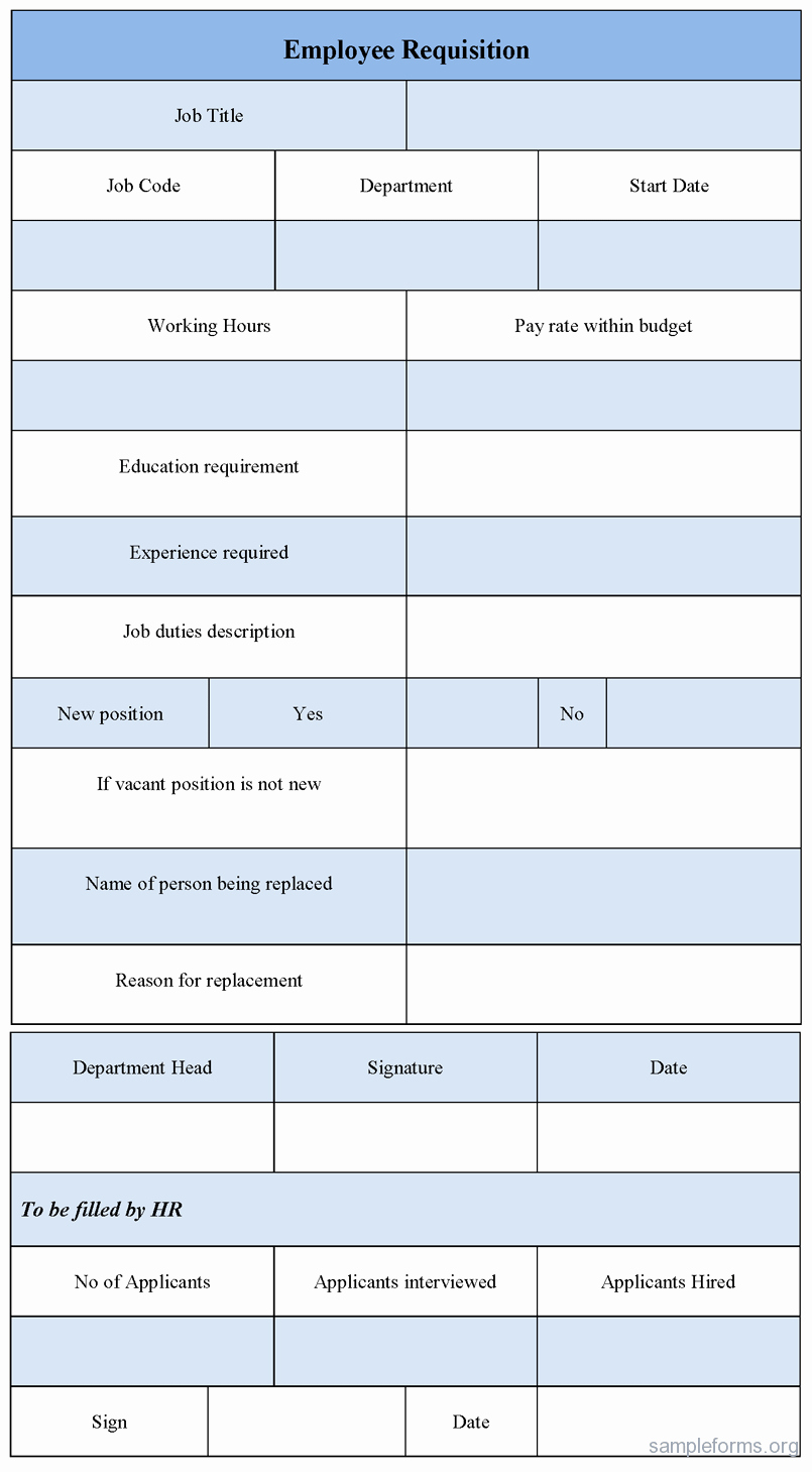 Employment Requisition form Unique Employee Requisition form Sample forms