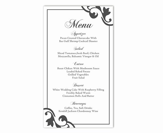 Encore Menu Template Unique Wedding Menu Template Diy Menu Card Template Editable Text