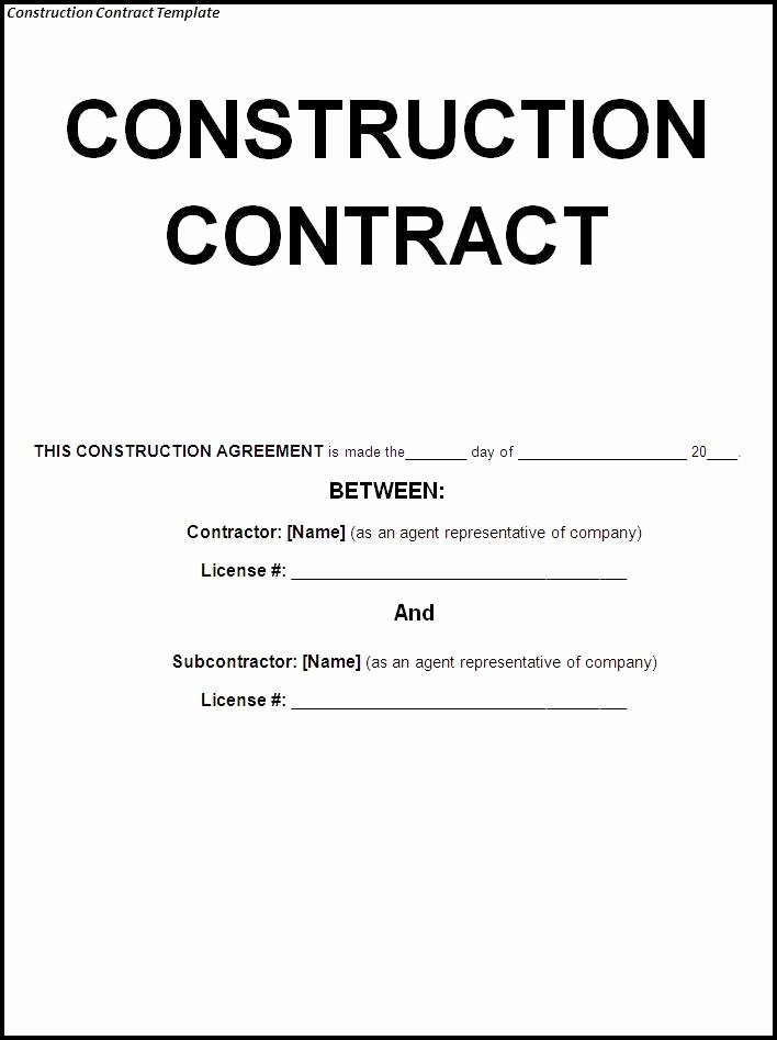 Engineering Contract Template Best Of Construction Contract Template