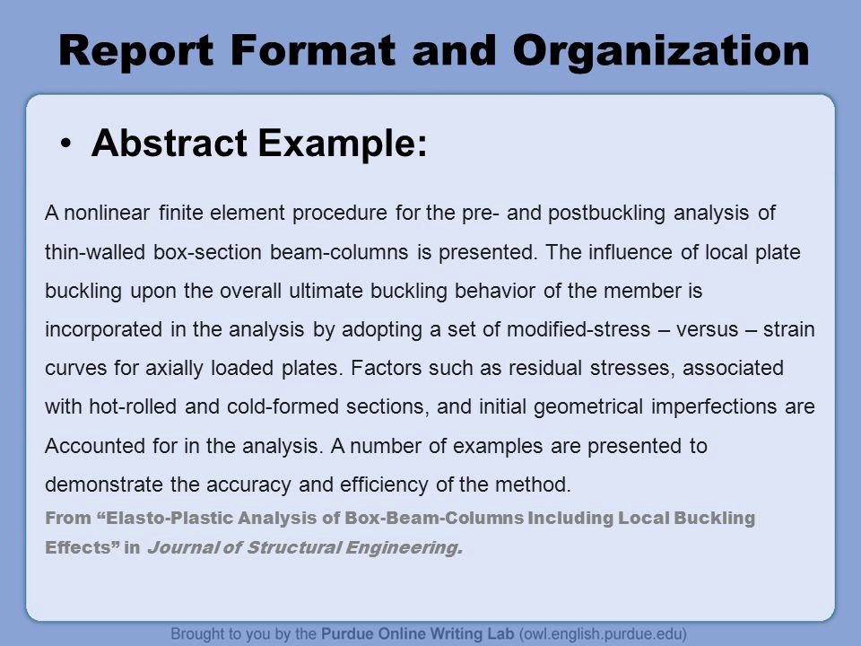 Engineering Report Example Awesome Writing Engineering Reports Ppt