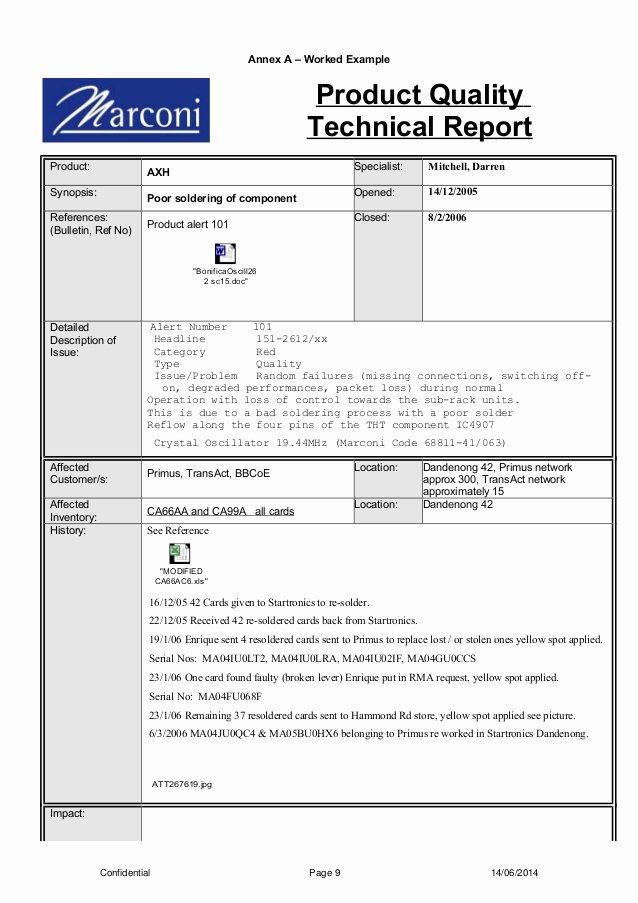 Engineering Report Example Best Of Engineering Quality assurance Manual