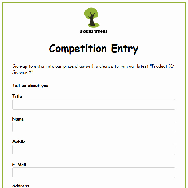 Entry form Template Free Fresh formwize Examples