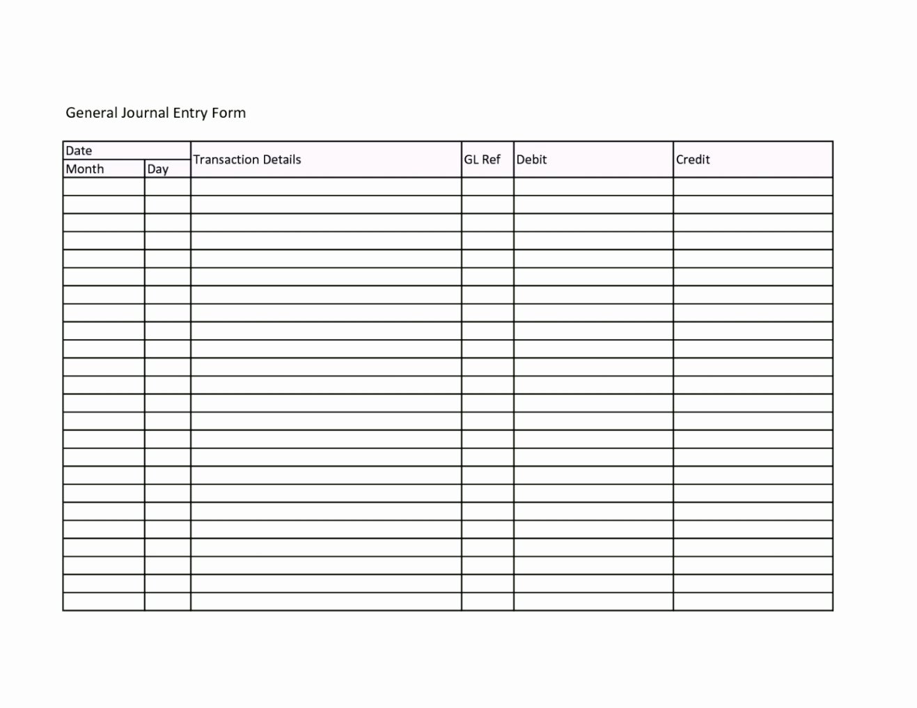 Entry form Template Free Unique Accounting Journal Template Excel