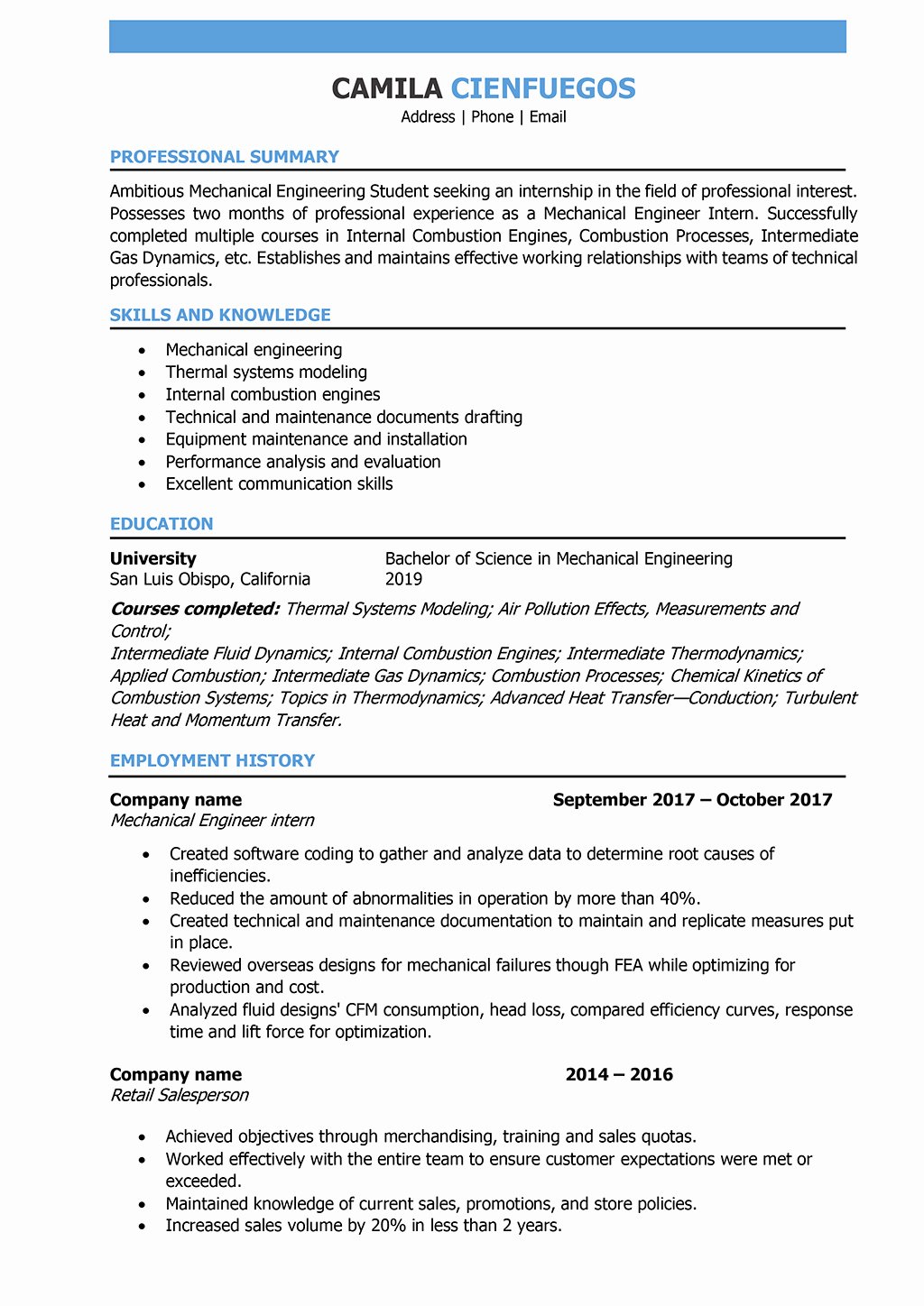 Entry Level Mechanical Engineering Resume Beautiful Mechanical Engineer Resume Samples and Writing Guide [10