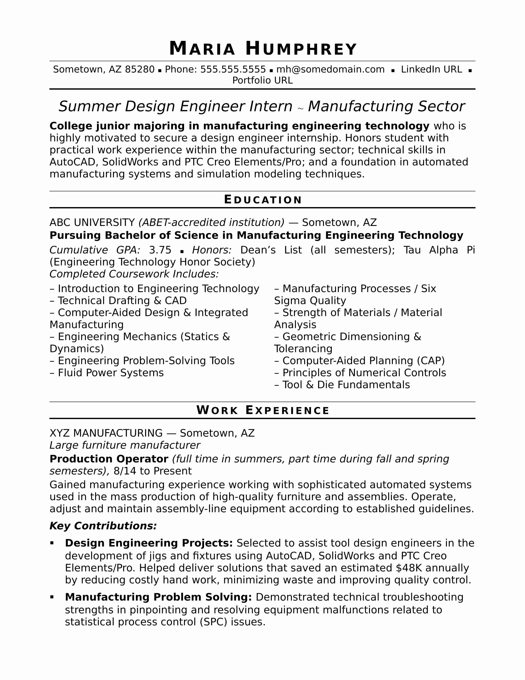 Entry Level Mechanical Engineering Resume Beautiful Sample Resume for An Entry Level Design Engineer