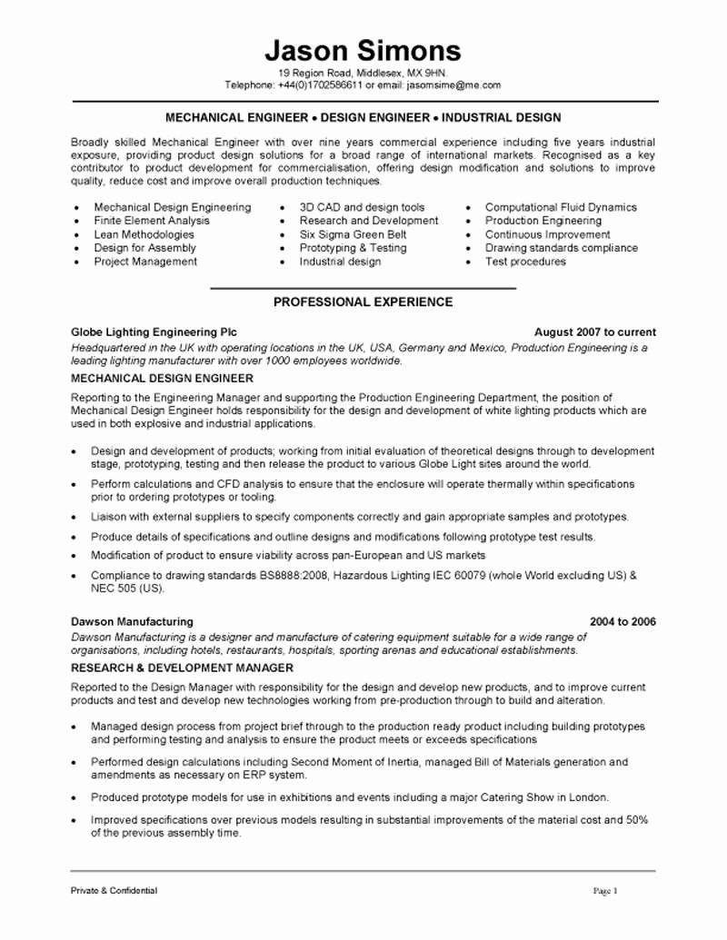 Entry Level Mechanical Engineering Resume Elegant Mechanical Engineering Resume Examples Google Search