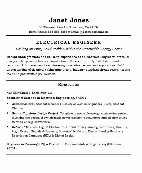 Entry Level Mechanical Engineering Resume Lovely 25 Best Engineering Resume Templates Pdf Doc