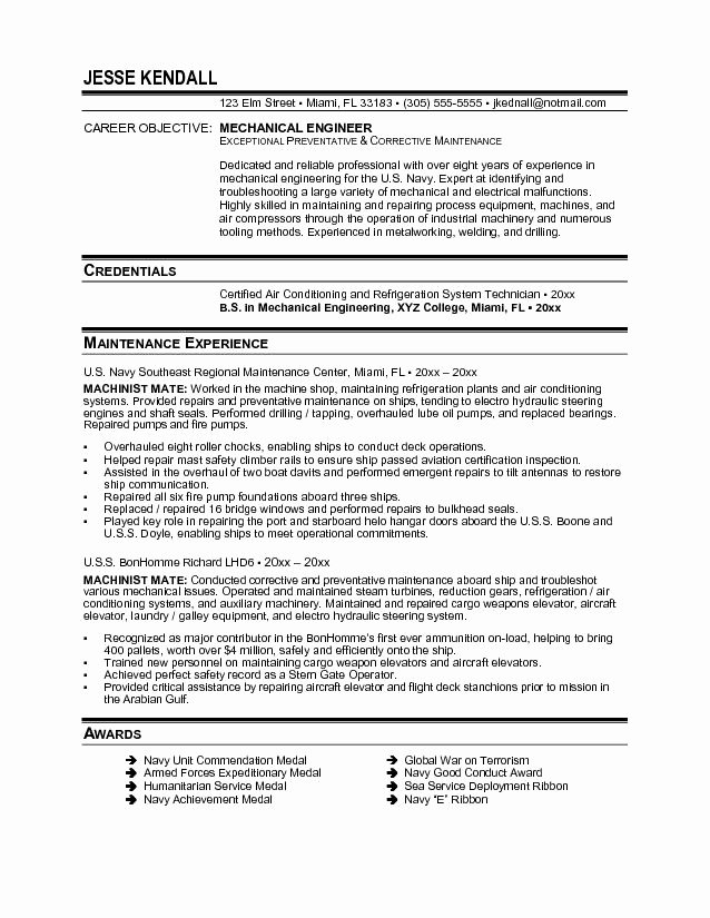 Entry Level Mechanical Engineering Resume Luxury Resume format Pdf for Mechanical Engineering – Job Resume