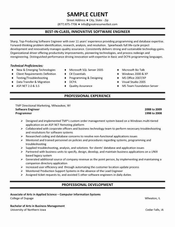 Entry Level Mechanical Engineering Resume Unique Entry Level software Engineer Resume