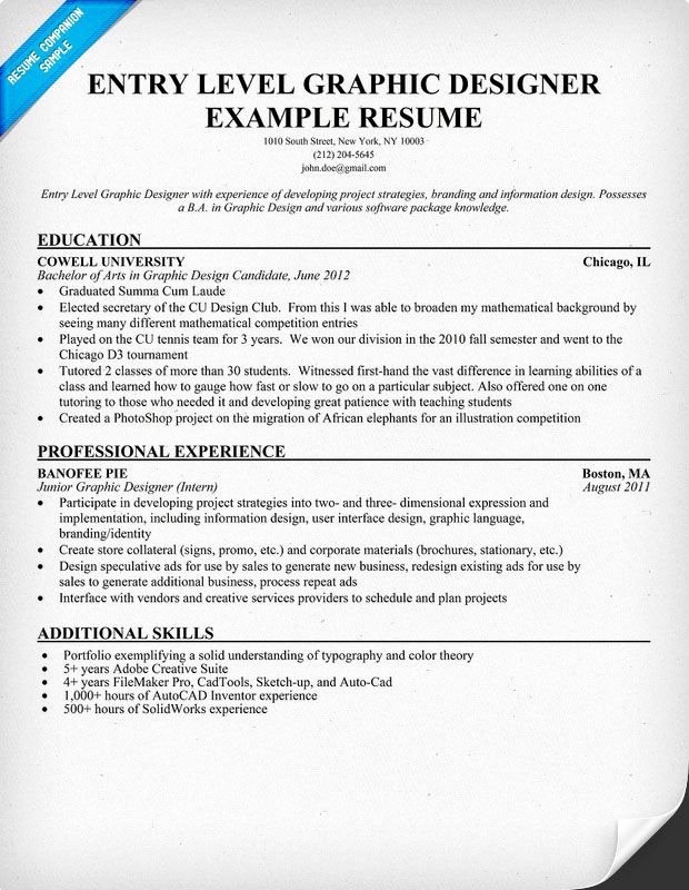 Entry Level Web Developer Resume Examples Elegant Entry Level Graphic Designer Resume Student