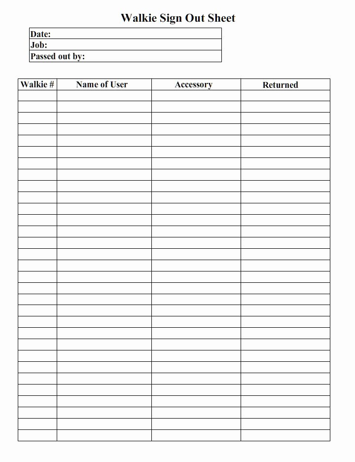 Equipment Checkout form Template Awesome Best S Of tool Sign Out Template Equipment Sign Out