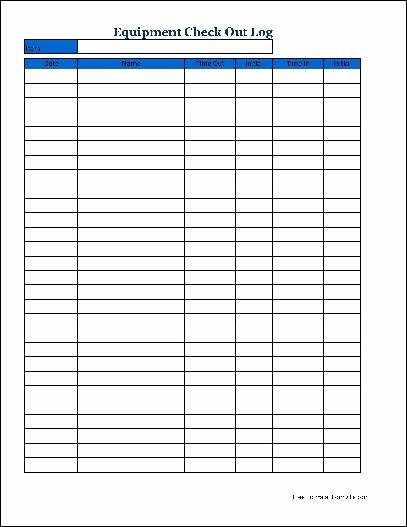 Equipment Checkout form Template Elegant Free Basic Equipment Check Out Tall From formville