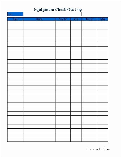 Equipment Checkout form Template Elegant Free Basic Equipment Check Out Tall From formville