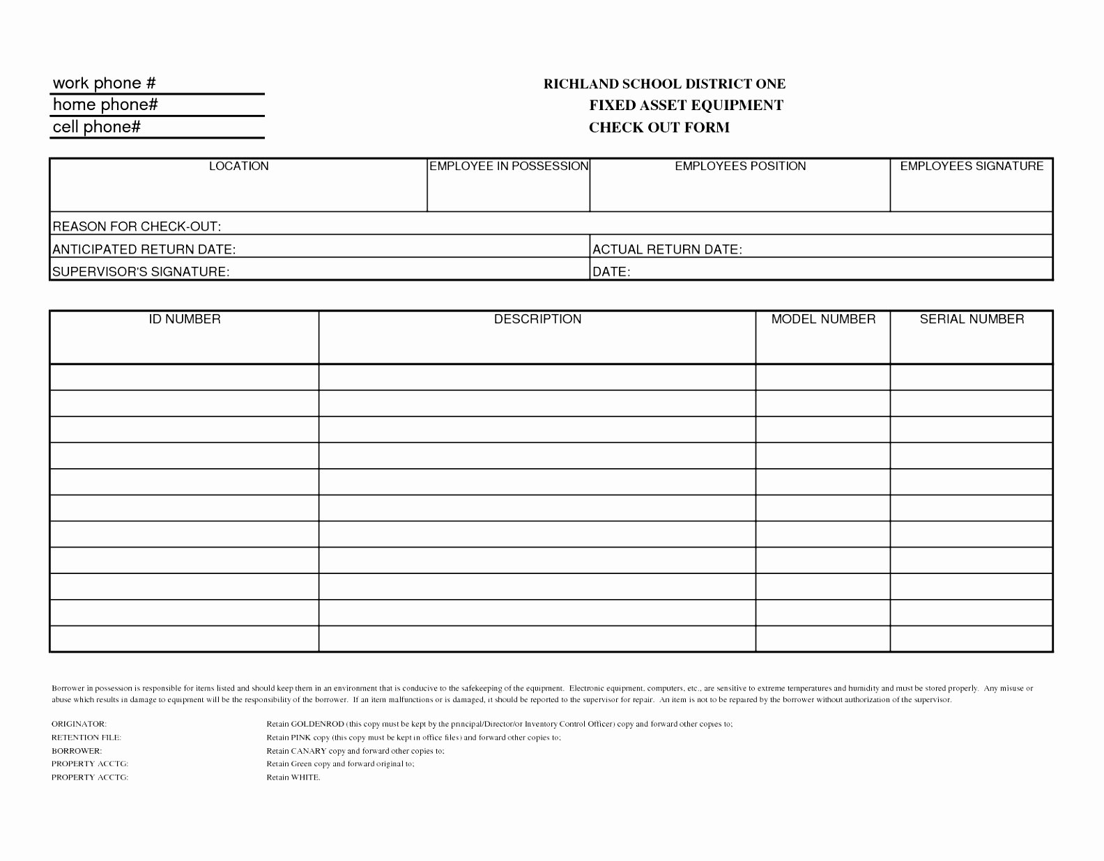 Equipment Checkout form Template Lovely 6 Check Out form Template Ierwr