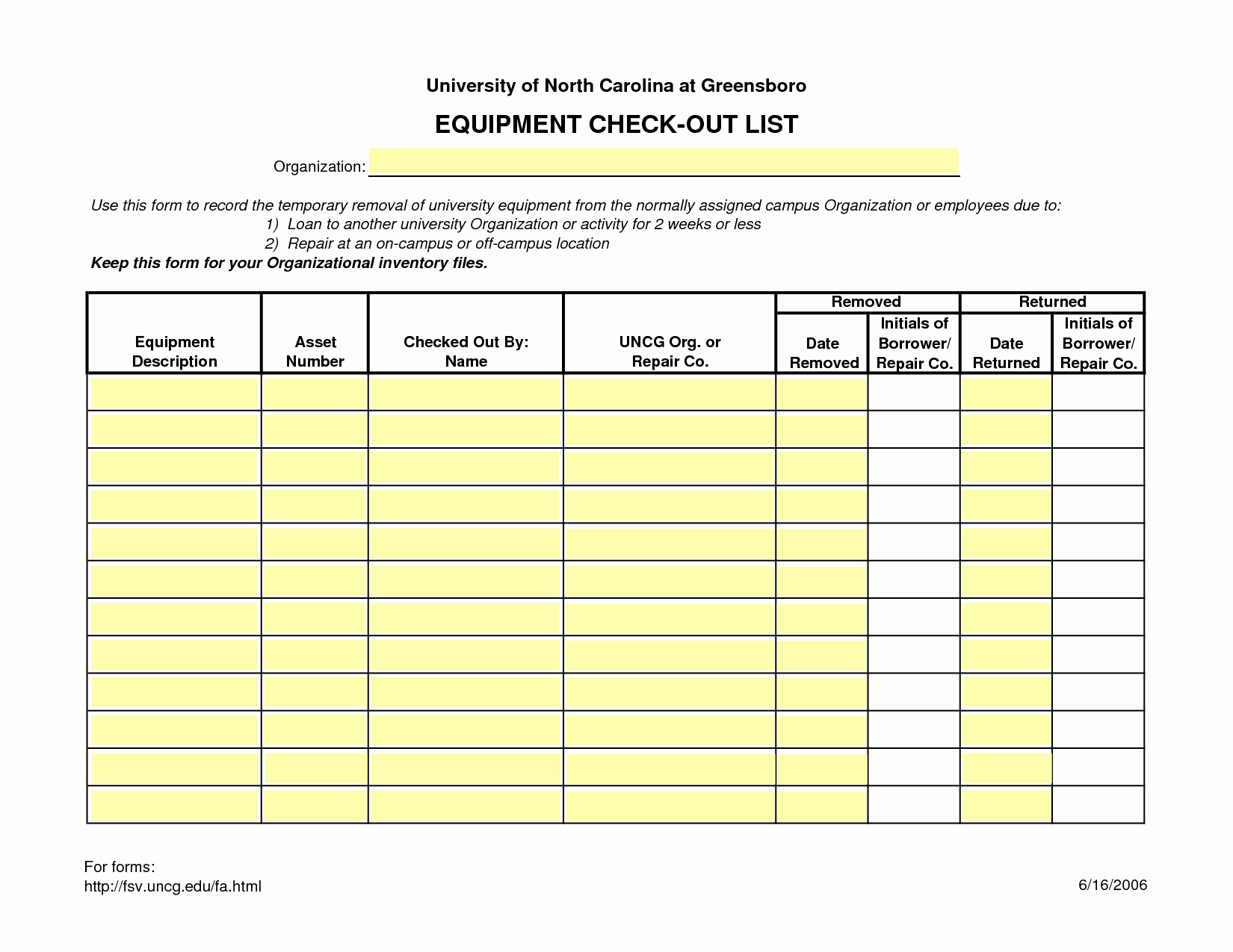 Equipment Checkout form Template Lovely Army Weapons Sign Out Sheet