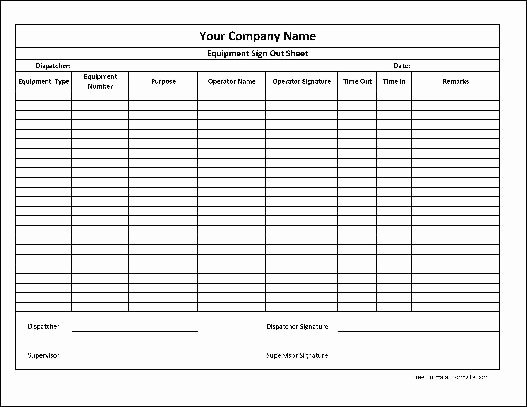 Equipment Checkout form Template Lovely Best S Of tool Sign Out Template Equipment Sign Out