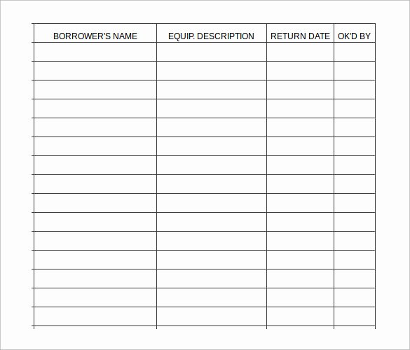 Equipment Checkout form Template New Sample Equipment Sign Out Sheet 14 Documents In Pdf