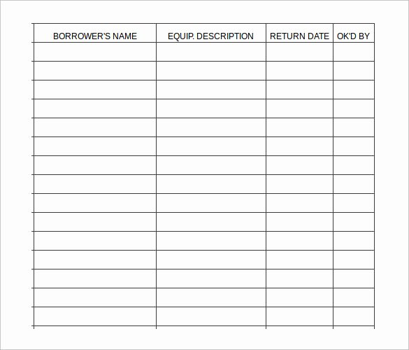 Equipment Checkout form Template New Sample Equipment Sign Out Sheet 14 Documents In Pdf