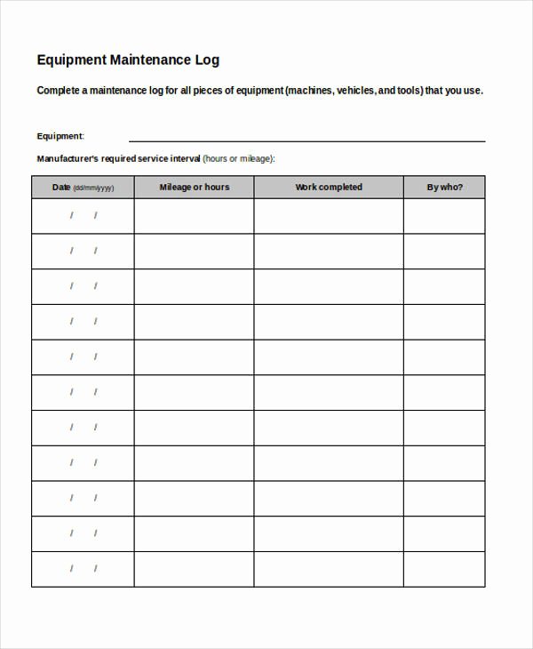 Equipment Maintenance Log Template Excel Beautiful 21 Daily Log Samples &amp; Templates In Word