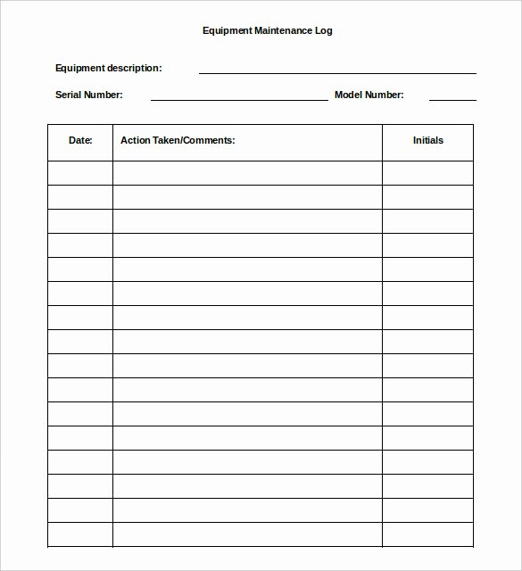 Equipment Maintenance Log Template Excel Best Of 16 Log Templates Free Word Excel Pdf