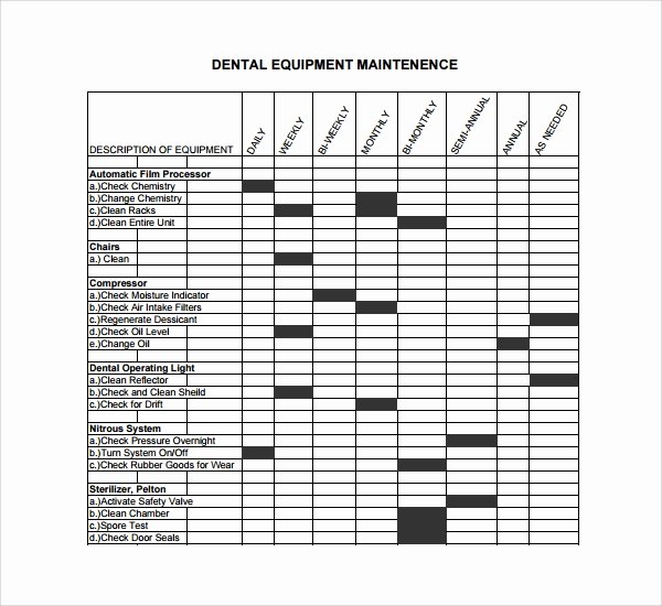 Equipment Maintenance Log Template Excel Fresh Sample Maintenance Log Template 9 Free Documents In Pdf