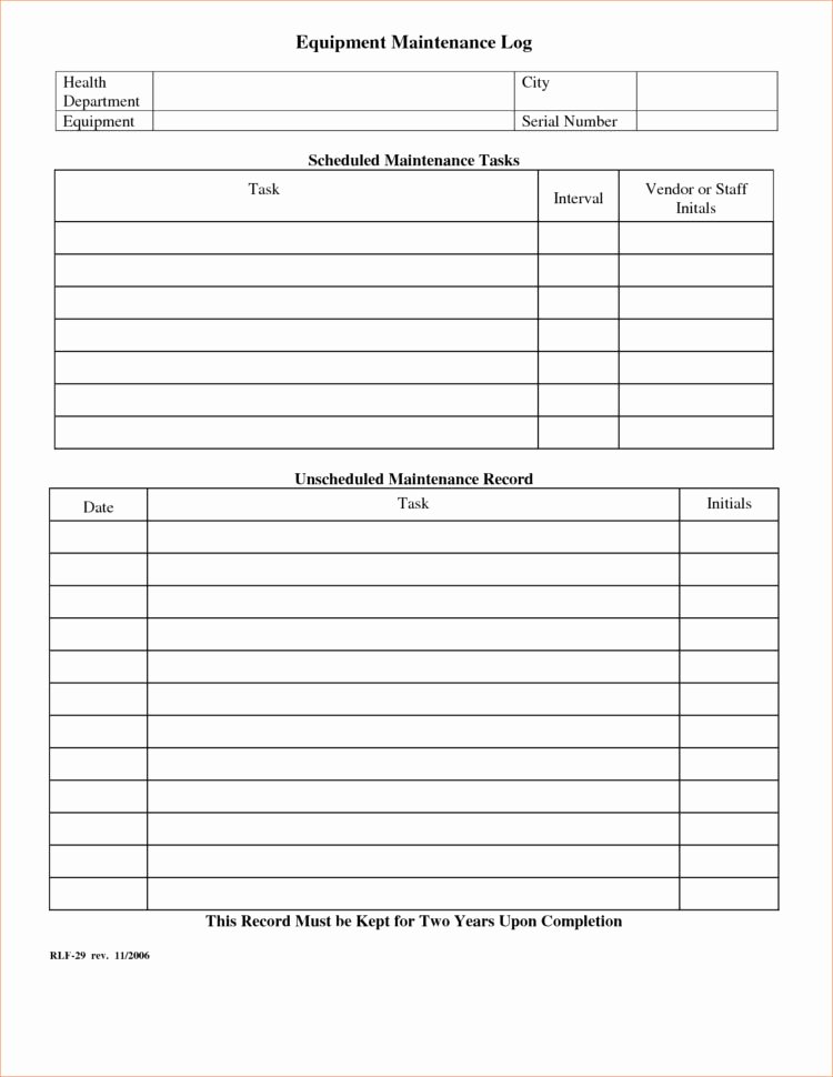 Equipment Maintenance Log Template Excel New Equipment Maintenance Tracking Spreadsheet Spreadsheet